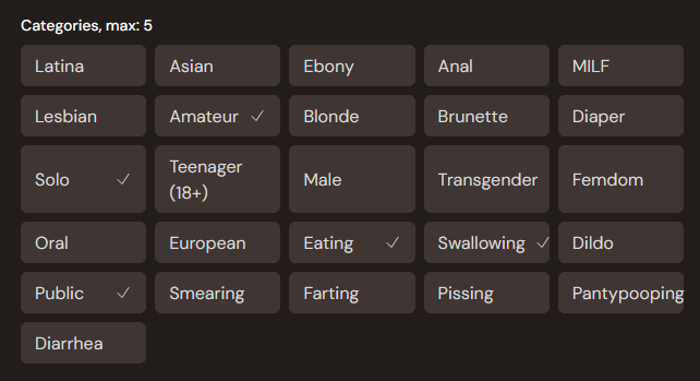 Video categories overview